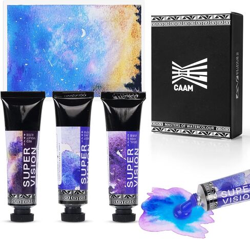 Watercolor Paint Set, Diverse Colors Layering, Attractive Art Watercolor Set, Vibrant Pigments, 3 Layering Colors for Professionals, Beginners, 15ml*3 Tube (Set A) in Kuwait