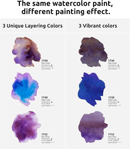 Watercolor Paint Set, Diverse Colors Layering, Attractive Art Watercolor Set, Vibrant Pigments, 3 Layering Colors for Professionals, Beginners, 15ml*3 Tube (Set A) in Kuwait