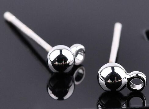 YOYOSTORE 100 Round Ball with Ring Iron Earrings Posts for Jewelry Earring Making Findings (Golden, 6mm) in Kuwait