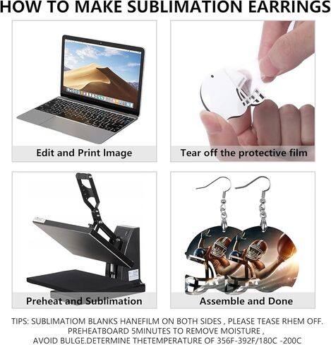 50 قطعة من أقراط التسامي السائبة MDF لأقراط خوذة التسامي على الوجهين مع خطافات القرط وحلقات القفز أقراط التسامي (خوذة) in Kuwait