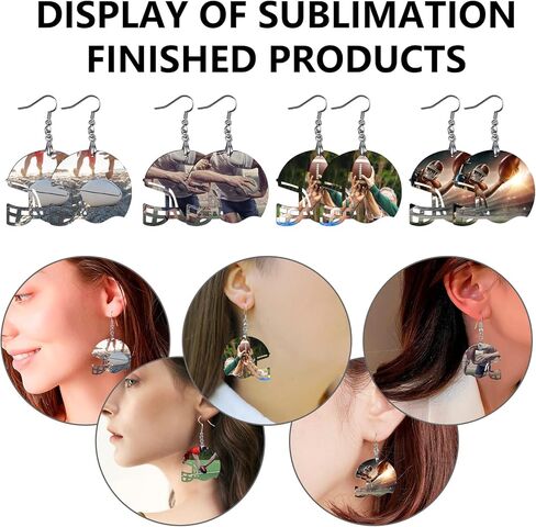 50 قطعة من أقراط التسامي السائبة MDF لأقراط خوذة التسامي على الوجهين مع خطافات القرط وحلقات القفز أقراط التسامي (خوذة) in Kuwait