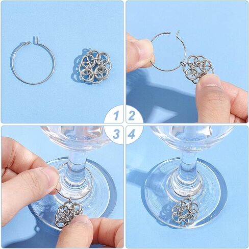 UNICRAFTALE 120 Pcs Beading Hoop Earring Findings Kit 316 Surgical Stainless Steel Hypoallergenic Wine Glass Charms Rings with 200Pcs Jump Rings Bead Earring Hoops for Jewelry Making Craft Art DIY in Saudi Arabia