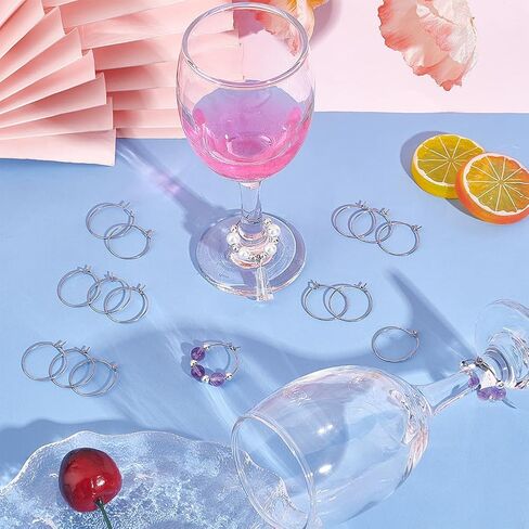 UNICRAFTALE 120 Pcs Beading Hoop Earring Findings Kit 316 Surgical Stainless Steel Hypoallergenic Wine Glass Charms Rings with 200Pcs Jump Rings Bead Earring Hoops for Jewelry Making Craft Art DIY in Saudi Arabia
