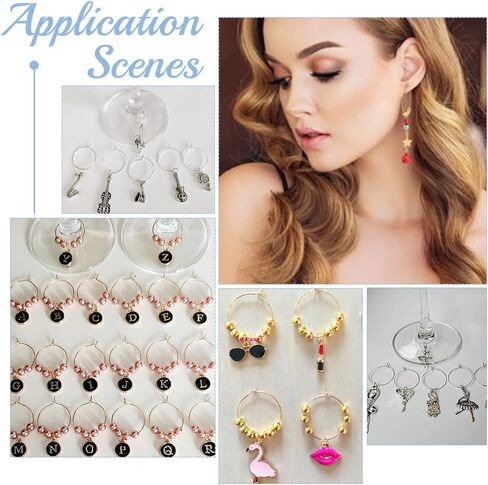UNICRAFTALE 120 Pcs Beading Hoop Earring Findings Kit 316 Surgical Stainless Steel Hypoallergenic Wine Glass Charms Rings with 200Pcs Jump Rings Bead Earring Hoops for Jewelry Making Craft Art DIY in Saudi Arabia