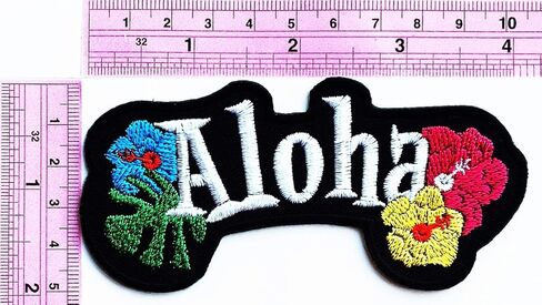 ألوها هاواي غروب الشمس هاواي الكركديه الزهور جزيرة شاطئ البحر الاستوائية في المحيط للأطفال الكرتون الحديد على لوازم التصحيح المطرزة لأكياس سترة الجينز حقيبة الظهر الملابس DIY in Kuwait