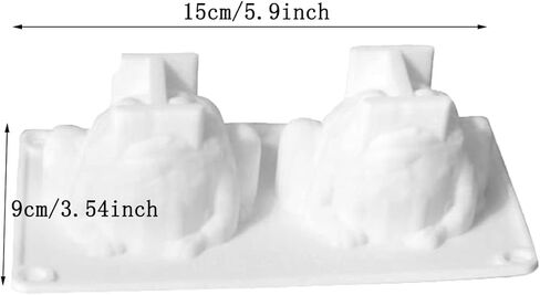 ONNPNN 3D الضفدع شكل قالب شمعة، لطيف الضفدع على شكل قوالب راتنجات الايبوكسي، قوالب السيليكون الضفدع فندان، أداة الخبز المطبخ الحيوان لSugarcraft حلوى الشوكولاته الصابون الطين الجص ديكور المنزل in Kuwait