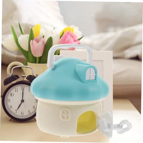 Mushroom Piggy Bank, Cartoon Mushroom House Piggy Bank, Cartoon Piggy Bank Mushroom House Coin Holder, Plastic Coin Bank Money Box for Easter Holiday Birthday Gift in Kuwait