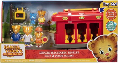 Daniel Tiger's Neighborhood Deluxe Electronic Trolley Includes 5 Family Figures with Lights, Sounds, Music & Crosswalk Accessories! [Amazon Exclusive] in Kuwait