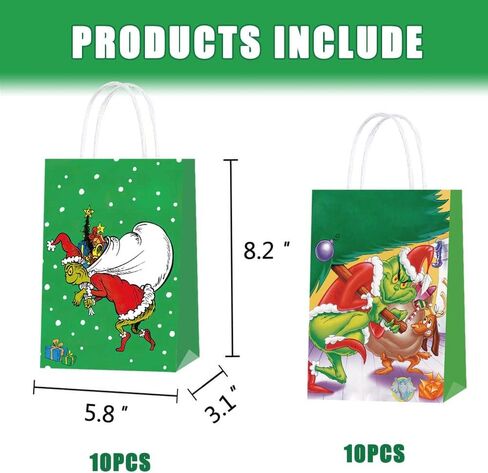 16 قطعة من أكياس هدايا حفلة عيد الميلاد، أفلام عيد الميلاد كرافت الورقية حقائب مع مقابض هدايا عيد الميلاد أكياس حلوى هدايا للأولاد والبنات والأطفال الأسرة عيد الميلاد حفلة عيد الميلاد in Kuwait