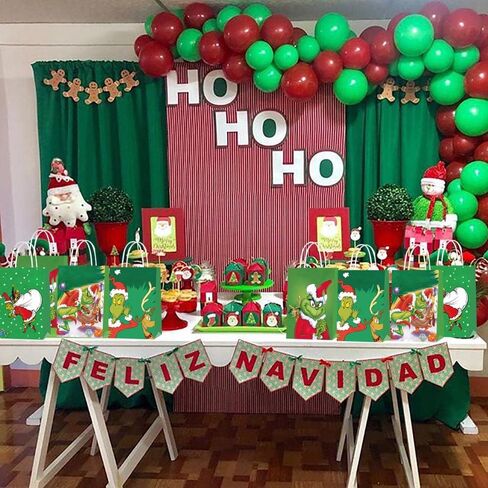 16 قطعة من أكياس هدايا حفلة عيد الميلاد، أفلام عيد الميلاد كرافت الورقية حقائب مع مقابض هدايا عيد الميلاد أكياس حلوى هدايا للأولاد والبنات والأطفال الأسرة عيد الميلاد حفلة عيد الميلاد in Kuwait