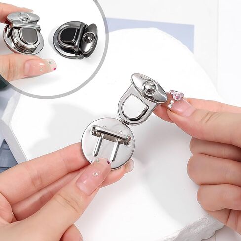 قفل لسان البطة، قفل إبهام المحفظة، مشبك قفل دوار، قفل ملتوي من سبيكة معدنية - 3 قطع in Kuwait