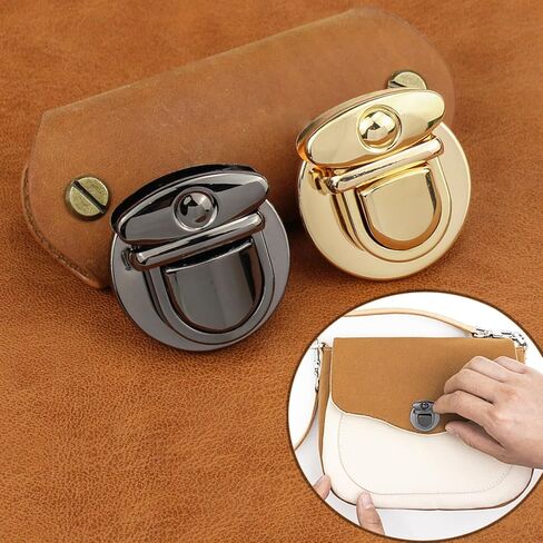 قفل لسان البطة، قفل إبهام المحفظة، مشبك قفل دوار، قفل ملتوي من سبيكة معدنية - 3 قطع in Kuwait