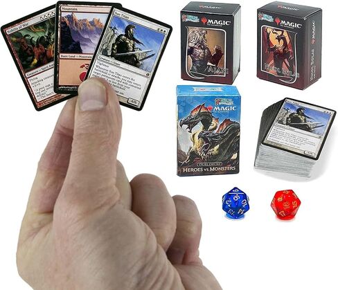 Worlds Smallest Magic: The Gathering Exclusive Collector Set Featuring Ajani VS. Nicol Bolas and Heroes VS. Monsters Duel Decks and Exclusive Playing Dice in Saudi Arabia