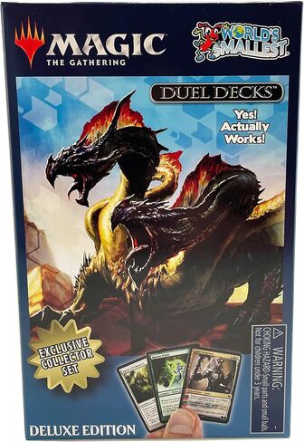Worlds Smallest Magic: The Gathering Exclusive Collector Set Featuring Ajani VS. Nicol Bolas and Heroes VS. Monsters Duel Decks and Exclusive Playing Dice in Saudi Arabia