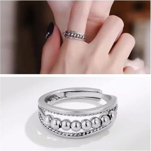 جن اكس ان خاتم فيدجيت تو ماي ابنت، خاتم فيدجيت لتخفيف القلق للنساء، خاتم قابل للتعديل لتخفيف القلق بالوان قوس قزح، هدايا مجوهرات in Kuwait