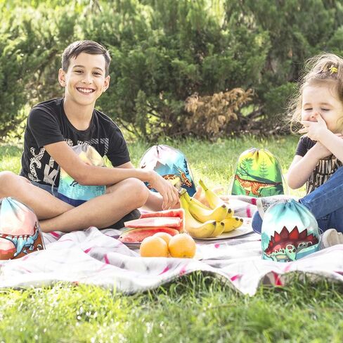 12 Pack Dinosaur Party Supplies Favor Drawstring Bags for Kids’ Birthday, Boys and Girls Dino Backpack Bag as Loot and Goodie bags for Gifts, Candy and Snacks, School, Travel, or Toy Storage Bag in Kuwait