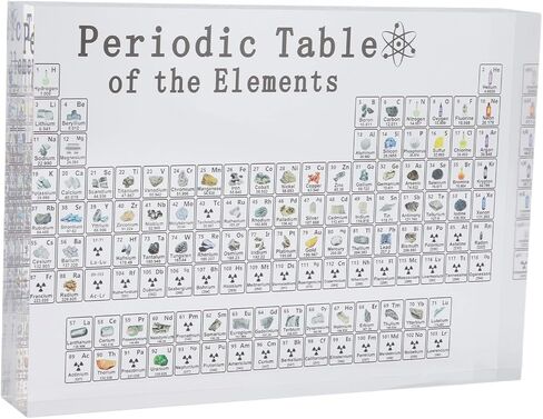 Jeanoko Periodic Table Periodic Table of Elements Acrylic Chemical Elements Alphabet Periodic Table for Teaching Display Decor(L 65x57x55mm) in Saudi Arabia