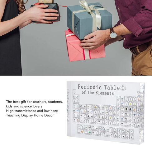 Jeanoko Periodic Table Periodic Table of Elements Acrylic Chemical Elements Alphabet Periodic Table for Teaching Display Decor(L 65x57x55mm) in Saudi Arabia
