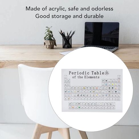Jeanoko Periodic Table Periodic Table of Elements Acrylic Chemical Elements Alphabet Periodic Table for Teaching Display Decor(L 65x57x55mm) in Saudi Arabia