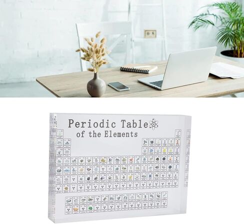 Jeanoko Periodic Table Periodic Table of Elements Acrylic Chemical Elements Alphabet Periodic Table for Teaching Display Decor(L 65x57x55mm) in Saudi Arabia