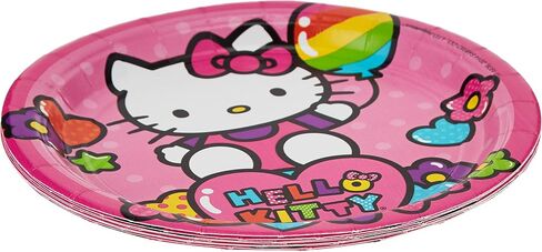 American Greetings Adorable Hello Kitty Rainbow Round Plates, 7", Multicolor in Saudi Arabia
