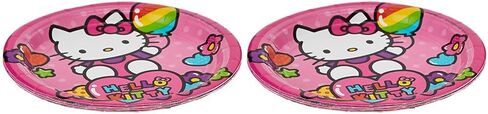 American Greetings Adorable Hello Kitty Rainbow Round Plates, 7", Multicolor in Saudi Arabia