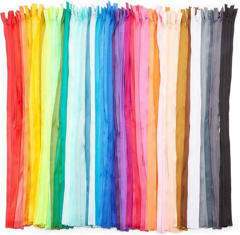 Bright Creations Colored #3 Nylon Coil Zippers for Sewing, 50 Rainbow Colors (21.5 in, 100 Pieces) in Saudi Arabia