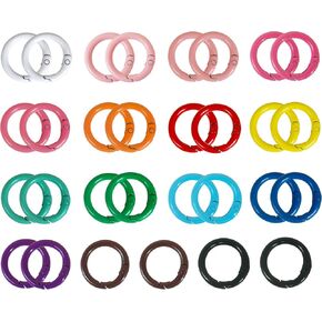 30 قطعة من حلقات زنبركية على شكل حرف O مقاس 1 انش، مشابك خطافية دائرية لابزيم حلقة المفاتيح لسلسلة المفاتيح وشنط اليد والمحفظة وحزام الكتف، 15 لون in Kuwait