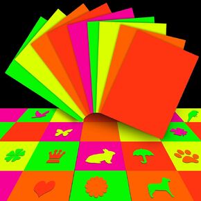 20 ورقة يلمع في الظلام لوازم الحفلات من النيون ورق لامع وديكورات الحفلات السوداء (5 ألوان) in Kuwait