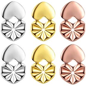 Ear Lifters for Earrings As Seen On TV, Piercing Stud Earring Backs Replacements for Droopy Ears 6 Pairs Per Set