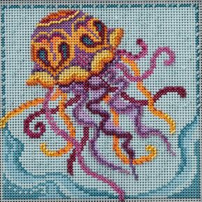 Jelly Fish Beaded Counted Cross Stitch Kit Mill Hill 2022 Marine Life Quartet Collection MH172211 in Saudi Arabia