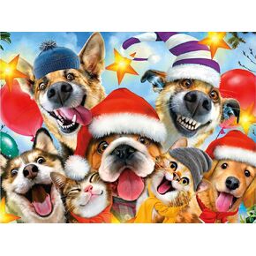 Ceaco - Selfies Christmas - Cats and Dogs - 550 Piece Jigsaw Puzzle in Kuwait