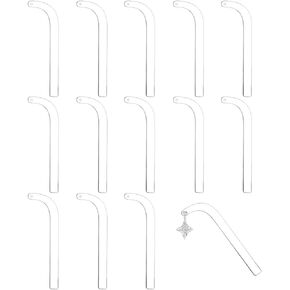 FINGERINSPIRE 20 Pieces Acrylic Earrings Try-on Stick Clear Try-Free Earrings Display Props Tool Try-on Strip for Earrings and Studs, Ear Stud Display Curved Strip for Mall Retail Store and Home use