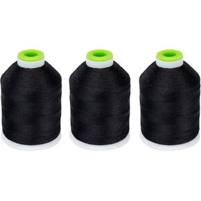 C&C Trilobal Poly Machine Embroidery Thread 3 - Pack of Black Thread