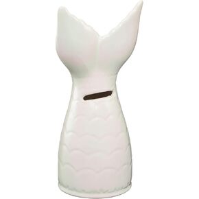 World-Accents White Mermaid Tail Ceramic Coin Piggy Bank Room Decor, 6.89" in Kuwait