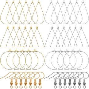 48 قطعة من الأقراط الخرزة هوب و 200 قطعة من السنانير القرط، القرط المعلقات القرط، موصل القرط العثور على المجوهرات صناعة يدوية الحرف فن الإبداع هدية للنساء والفتيات in Kuwait