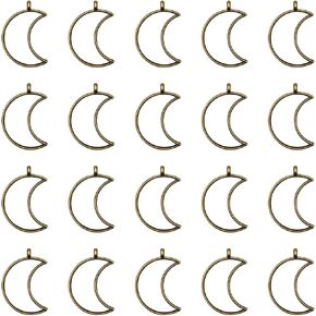Oubaka 50pcs Open Bezels for Resin,Open Back Bezels Pendants Hollow Frame Pendants Casting Frame Pendant Resin for Earrings,Necklace,Pressed Flower,DIY Crafts(White K,Triangle)