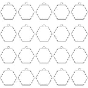 Oubaka 50pcs Open Bezels for Resin,Open Back Bezels Pendants Hollow Frame Pendants Casting Frame Pendant Resin for Earrings,Necklace,Pressed Flower,DIY Crafts(White K,Triangle) in Saudi Arabia