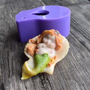 Shell Mermaid Silicone Cake Molds,Mermaid Candle Molds Soap Molds Fondant Cake Mould for Baby Mermaid