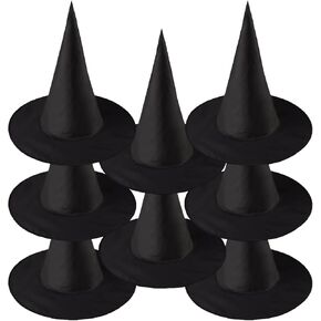 8 قطع قبعات الساحرة السوداء لعيد القديسين، إكسسوارات أزياء ساحرة الهالوين، تزيين ساحة حفلات الهالوين وقبعات الكرنفالات (أسود) in Kuwait
