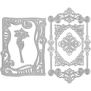 Metal A Flower Lace Frame Cutting Dies,Decoration Frame Die Cuts Embossing Stencils Template Mould for Card Scrapbooking and DIY Craft Album Paper Card Decor