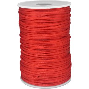 2mm x 100 Yards Premium Quality Satin Nylon Trim Cord Thread Beading String for Macrame Bracelets Chinese Knotting, Necklaces, Jewelry Making (Black) in Kuwait