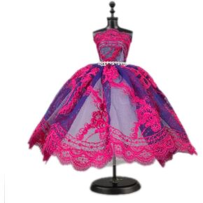 فستان باليه توتو أنيق لملابس الدمى مقاس 11.5 بوصة، إكسسوارات دمى 1/6 من حجر الراين 3 طبقات، تنورة حفلات (وردي) in Kuwait