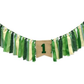 لافتة عيد الميلاد الأول للطفل، لافتة كرسي مرتفع لعيد الميلاد الأول من AULEGE، علم سحب موضوع الحفلة لمستلزمات حفلات عيد الميلاد الأول للطفل، وردي مرجاني