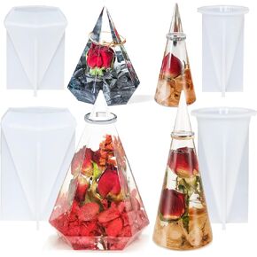 4 قطع من قوالب الراتنج المخروطية الخواتم، قوالب سيليكون حامل خاتم لراتنج الايبوكسي، قوالب راتنج الايبوكسي السيليكون الهرمي للخواتم، حامل عرض المجوهرات والخواتم، ديكورات المنزل، هدية الزفاف in Kuwait