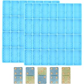 2 قطعة قوالب الدومينو لصب الراتنج، LIOUCBD 28 تجاويف قوالب راتنجات الايبوكسي، مجموعة قوالب السيليكون الدومينو لمجموعة الدومينو DIY قلادة الدومينو قوالب الشوكولاتة قوالب الحلوى، صناعة مجوهرات الكيك in Kuwait