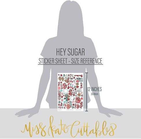 Miss Kate Cuttables Paper & Sticker Kit - Hey Sugar - for Valentines Day Love Engagement XOXO - 20 Double-Sided 12x12 Papers - 39 Designs & 1 8X12 Sticker Sheet - Scrapbooking Card Making Crafting in Saudi Arabia