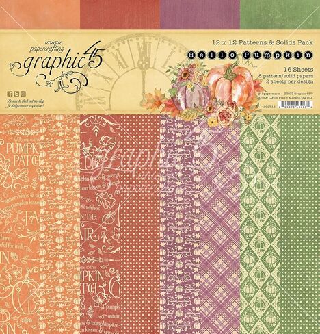 مجموعة رسومات مكونة من 45 نمطًا ومواد صلبة مقاس 30.48 سم × 30.48 سم - مرحبًا يقطين in Kuwait