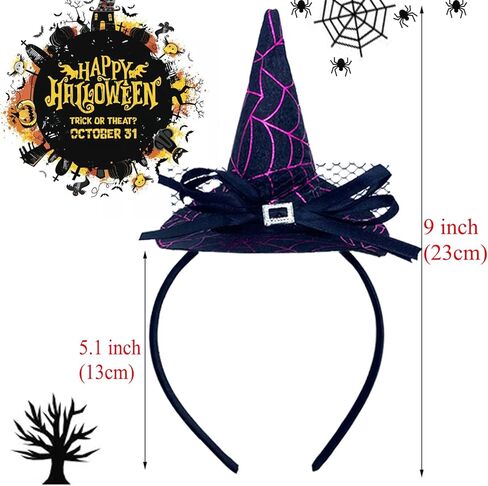 Halloween Headbands,Halloween Witch Hat Headband,Costume Party Holiday Accessories for Costume Halloween Party Decoration,10 Pack in Kuwait