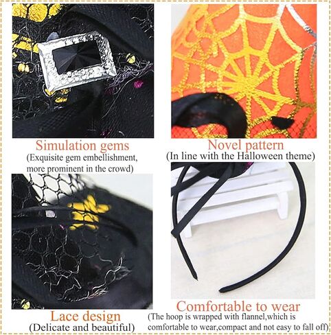 Halloween Headbands,Halloween Witch Hat Headband,Costume Party Holiday Accessories for Costume Halloween Party Decoration,10 Pack in Kuwait